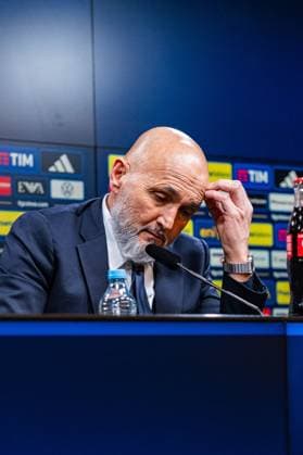 23 03 2025, Germany vs Italy, Nations League, quarter-final second leg Press conference after the match with Luciano Spalletti Italy, Head Coach Coach Copyright: xBahhoxKarax