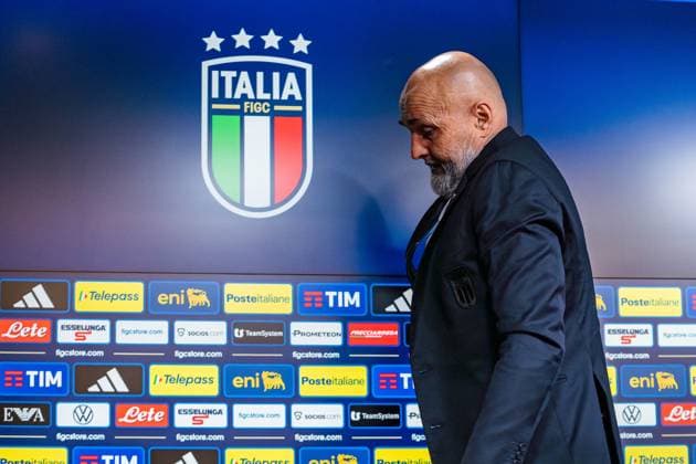 23 03 2025, Germany vs Italy, Nations League, quarter-final second leg Press conference after the match with Luciano Spalletti Italy, Head Coach Coach Copyright: xBahhoxKarax