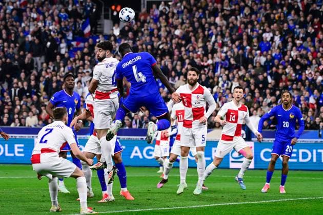 FOOTBALL : France vs Croatie - Ligue des Nations - 23 03 2025 Dayot Upamecano( 4 - France ) during the UEFA Nations League match between France and Croatia at Stade de France on March 23, 2025 in Paris, France. ( Photo by Dante Badano PsnewZ ) - ParisFrance  Copyright: xDantexBadanox