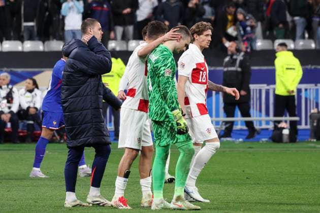 FOOTBALL : France Vs Croatie - Ligue des Nations - 23 03 2025 Dominik Livakovic (Croatie) - Kristijan Jakic (Croatie) ParisFrance  Copyright: xMichtofx
