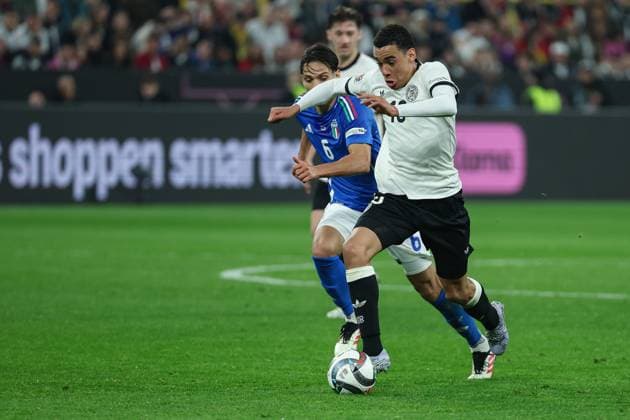 UEFA Nations League 24 25 Germany Italy on 23 03 2025 at Signal Iduna Park in Dortmund Jamal Musiala Germany 10 vs Samuele Ricci Italy 6 MH