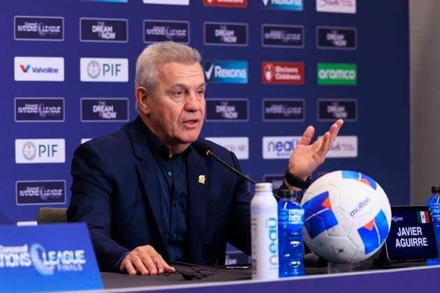March 23, 2025, Inglewood, California, USA: Head coach, Javier Aguirre of Mexico during a press conference, PK, Pressekonferenz after losing the CONCACAF Nations League Cup Final game against Panama on Sunday March 23, 2025 at SoFi Stadium in Inglewood, California. JAVIER ROJAS PI Inglewood USA - ZUMAp124 20250323_zaa_p124_114 Copyright: xJavierxRojasx