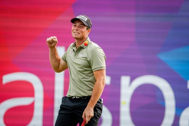 March 23, 2025, Palm Harbor, Florida, USA: Viktor Hovland celebrates, after he finishes his final round of the Valspar Championship golf tournament at Innisbrook Resort on Sunday, March 23, 2025, in Palm Harbor. Palm Harbor USA - ZUMAs70_ 0807539257st Copyright: xJeffereexWoox