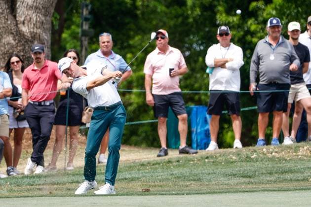 March 23, 2025, Palm Harbor, Florida, USA: Justin Thomas hits an approach shot on the 5th hole during the final round of the Valspar Championship golf tournament at Innisbrook Resort on Sunday, March 23, 2025, in Palm Harbor. Palm Harbor USA - ZUMAs70_ 0807539543st Copyright: xJeffereexWoox