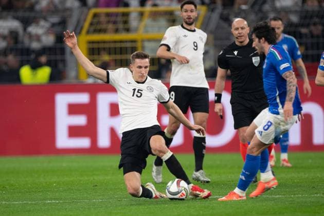 Nico SCHLOTTERBECK GER vs Sandro TONALI ITA Action, tackle, Football UEFA Nations League Quarter Final, Round of 8, Germany GER Italy ITA 3 3 on 23 03 2024 at Signal Iduna Park Dortmund,