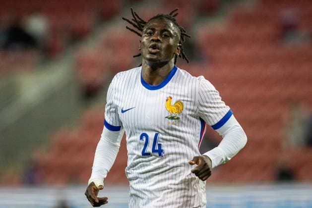 SLOVAKIA U21, U 21 - FRANCE U21 Loum Tchaouna of France during the friendly international football match ahead of 2025 UEFA European Under-21 Championship between Slovakia U21 and France U21. Trnava, Slovakia, March 24, 2025. Photo by Branislav Racko Copyright: xx 080A8623