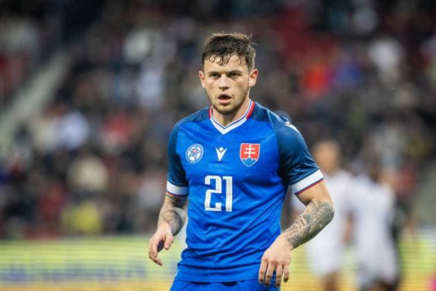 SLOVAKIA U21, U 21 - FRANCE U21 Samuel Kopasek of Slovakia during the friendly international football match ahead of 2025 UEFA European Under-21 Championship between Slovakia U21 and France U21. Trnava, Slovakia, March 24, 2025. Photo by Branislav Racko Copyright: xx 080A8636