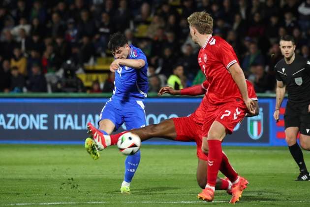 Fußball, U21, Italien - Dänemark Giuseppe Ambrosino opportunity In action during the Serie BKT soccer match between Italia and Danimarca under 21, test match at the Pier Cesare Tombolato Stadium, north Est Italy - Monday, March 24, 2025. - Soccer  Copyright: xPaolaxGarbuio LaPressex