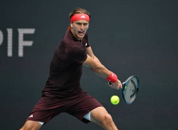 MIAMI GARDENS FL - MARCH 24: Alexander Zverev Vs Jordan Thompson during The Miami Open at Hard Rock Stadium on March 24, 2025 in Miami Gardens, Florida. Copyright: xmpi04x