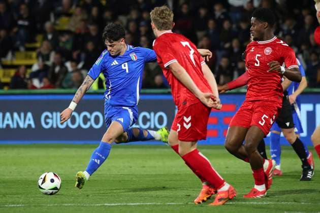 Fußball, U21, Italien - Dänemark Giuseppe Ambrosino In action during the Serie BKT soccer match between Italia and Danimarca under 21, test match at the Pier Cesare Tombolato Stadium, north Est Italy - Monday, March 24, 2025. - Soccer  Copyright: xPaolaxGarbuio LaPressex