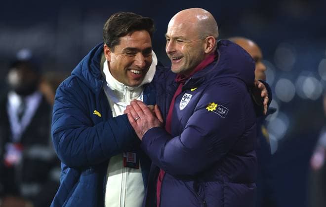Portugal Under 21 manager Rui Jorge and England Under 21 manager Lee Carsley ahead of kick off England U21, U 21 v Portugal U21, International Friendly, Länderspiel, Nationalmannschaft Football, The Hawthorns, West Bromwich, UK - 24 Mar 2025 EDITORIAL USE ONLY No use with unauthorised audio, video, data, fixture lists, club league logos or live services. Online in-match use limited to 120 images, no video emulation. No use in betting, games or single club league player publications. Copyright: xKieranxMcManus Shutterstockx 15219750n