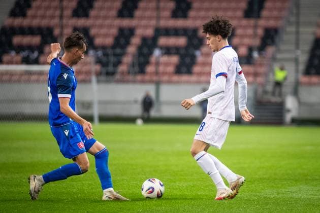 SLOVAKIA U21, U 21 - FRANCE U21 Maghnes Akliouche of France during the friendly international football match ahead of 2025 UEFA European Under-21 Championship between Slovakia U21 and France U21. Trnava, Slovakia, March 24, 2025. Photo by Branislav Racko Copyright: xx _BRR6648
