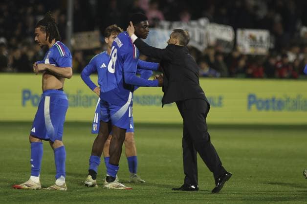 during Italy U21, U 21 vs Denmark U21, friendly match before Under21 Championship Slovakia 2025, game at Piercesare Tombolato stadium in Cittadella (PD), Italy, on March 24, 2025.  Copyright: xDavidexCasentini IPAxSportx xipa-agency.netx xx IPA_55703819 IPA_Agency_IPA55703819