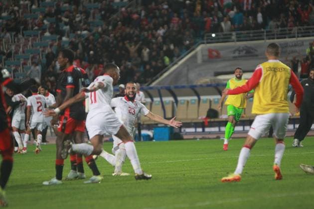 Seifeddine Jaziri (11) celebrating Tunisia s 2-0 victory with his teammates during the Match counting for the sixth day of the 2026 World Cup qualifiers this Monday between Tunisia and Malawi at the Rades Stadium 2026 World Cup Qualifiers: Tunisia vs Malawi