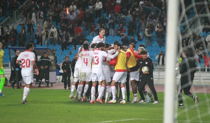 Seifeddine Jaziri (11) celebrating Tunisia s 2-0 victory with his teammates during the Match counting for the sixth day of the 2026 World Cup qualifiers this Monday between Tunisia and Malawi at the Rades Stadium 2026 World Cup Qualifiers: Tunisia vs Malawi
