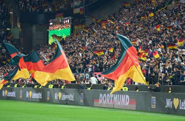DFB fans in the UEFA Nations League 2025 match GERMANY - ITALY 3-3 in Season 2024 2025 at Mar 23, 2025 in Dortmund, Germany.