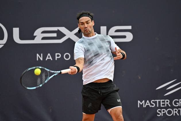 Foto IPP Felice De Martino Napoli 25 03 2025 Napoli Tennis Cup 2025 ATP, Tennis Herren Challenger Tour Nella foto: Fabio Fognini Italy Photo Press World Copyright Napoli italy Italia ITALY  Copyright: xR4924_italyphotopressx