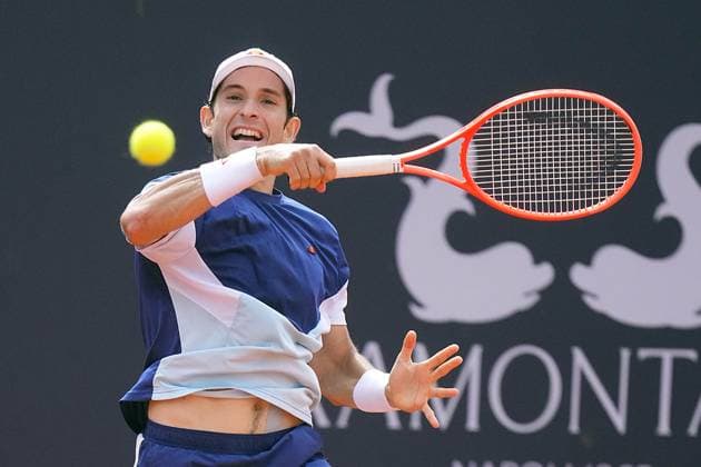 NAPLES, ITALY - MARCH 25: Francesco Passao during the ATP, Tennis Herren Challenger Tour match between Elias Ymer and Francesco Passaro on March 25, 2025 in Naples, Italy Copyright: xFOTOAGENZIAx