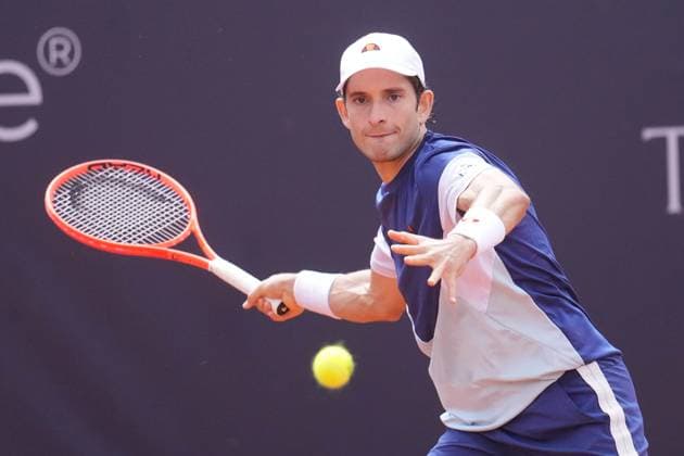 NAPLES, ITALY - MARCH 25: Francesco Passao during the ATP, Tennis Herren Challenger Tour match between Elias Ymer and Francesco Passaro on March 25, 2025 in Naples, Italy Copyright: xFOTOAGENZIAx