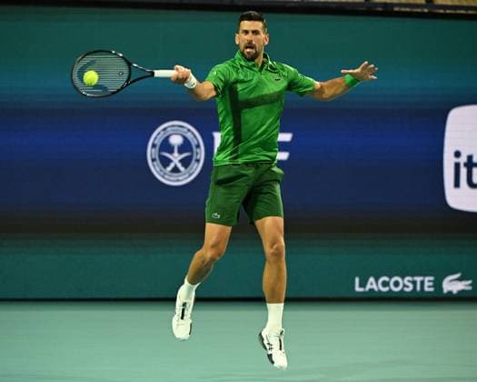 MIAMI GARDENS FL - MARCH 25 Novak Djokovic Vs Lorenzo Musetti during The Miami Open at Hard Rock Stadium on March 25, 2025 in Miami Gardens, Florida. Copyright: xmpi04x
