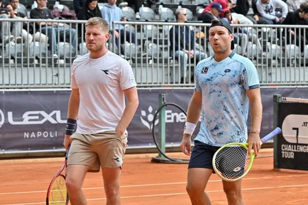 Foto IPP Felice De Martino Napoli 26 03 2025 Napoli Tennis Cup 2025 ATP, Tennis Herren Challenger Tour Nella foto: Lucas Miedler e Luke Johnson Italy Photo Press World Copyright Napoli italy Italia ITALY  Copyright: xR4924_italyphotopressx