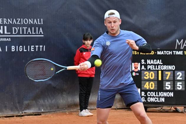 Foto IPP Felice De Martino Napoli 26 03 2025 Napoli Tennis Cup 2025 ATP, Tennis Herren Challenger Nella foto: Gauthier Onclin Italy Photo Press World Copyright Napoli italy Italia ITALY  Copyright: xR4924_italyphotopressx