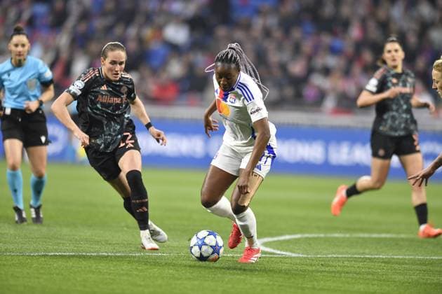 FOOTBALL : Lyon vs Bayern Munich - Ligue des CHampions - 26 03 2025 Diani KADIDIATOU of Lyon during the UEFA Women s Champions League quarter-final second leg football match betwen Olympique Lyonnais and FC Bayern Munich at the groupama stadium Decines Charpieu Lyon on 26 march 2025  Copyright: xMourad_ALLILIx