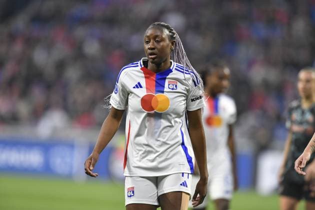 FOOTBALL : Lyon vs Bayern Munich - Ligue des CHampions - 26 03 2025 Diani KADIDIATOU of Lyon during the UEFA Women s Champions League quarter-final second leg football match betwen Olympique Lyonnais and FC Bayern Munich at the groupama stadium Decines Charpieu Lyon on 26 march 2025  Copyright: xMourad_ALLILIx