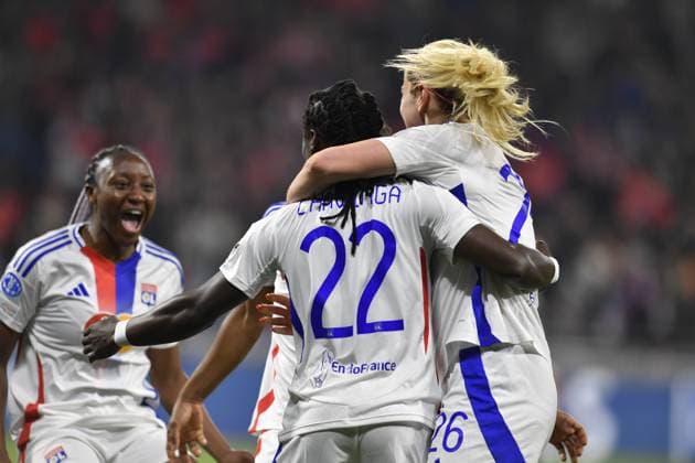 FOOTBALL : Lyon vs Bayern Munich - Ligue des CHampions - 26 03 2025 Tabitha CHAWINGA of Lyon scoring goal during the UEFA Women s Champions League quarter-final second leg football match betwen Olympique Lyonnais and FC Bayern Munich at the groupama stadium Decines Charpieu Lyon on 26 march 2025  Copyright: xMourad_ALLILIx