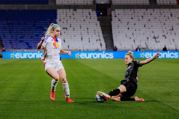 Lyon, France Ellie Carpenter (12 Olympique Lyonnais) in action during the UEFA Womens Champions League quarter-final game between Olympique Lyonnais and Bayern Munich at Groupama Stadium in Lyon, France. (Pauline Figuet SPP) Copyright: xPaulinexFiguetx xSPPx spp-en-PaFiSp-PF_OLFCB2750