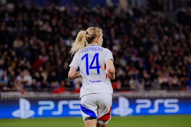 Lyon, France Ada Hegerberg (14 Olympique Lyonnais) in action during the UEFA Womens Champions League quarter-final game between Olympique Lyonnais and Bayern Munich at Groupama Stadium in Lyon, France. (Pauline Figuet SPP) Copyright: xPaulinexFiguetx xSPPx spp-en-PaFiSp-PF_OLFCB2764