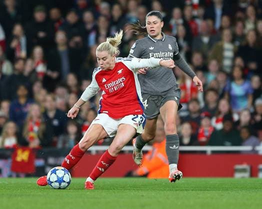 North London, England, March 26 2025: Alessia Russo (23 Arsenal) shoots during the UEFA Womens Champions League game between Arsenal and Real Madrid at Emirates Stadium in North London, England. (Jay Patel SPP) Copyright: xJayxPatel SPPx spp-en-JaPa-ARSvRMA_20250326_0773