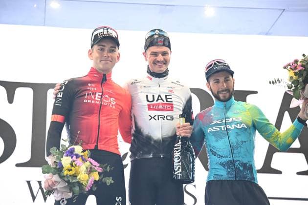 27-03-2025 Settimana Internazionale Coppi E Bartali; Tappa 03 Riccione - Cesena; 2025, Uae Team Emirates - Xrg; 2025, Ineos Grenadiers; 2025, Xds - Astana; Vine, Jai; Sheffield, Magnus; Ulissi, Diego; Cesena; 
