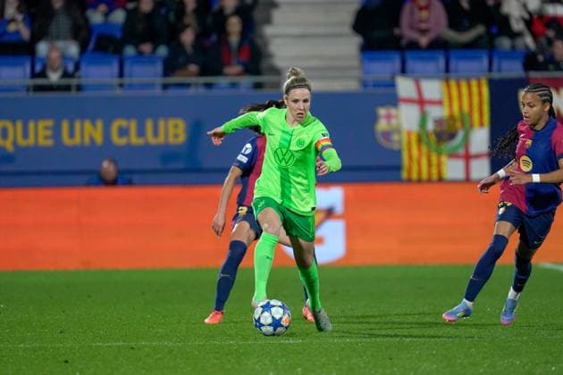 Barcelona, Spain, March 27th 2025 Svenja Huth during the UEFA Women s Champions League match between FC Barcelona, Barca and VfL Wolfsburg at Johan Cruyff Stadium in Barcelona, Spain (Andres Lopez Sheridan SPP) Copyright: xAndresxLopezxSheridanxx xSPPx spp-en-AnLoShSp-ALS_BCN-WLF-37