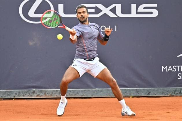 Foto IPP Felice De Martino Napoli 27 03 2025 Napoli Tennis Cup 2025 ATP, Tennis Herren Challenger Nella foto: Sumit Nagal Italy Photo Press World Copyright Napoli italy Italia ITALY  Copyright: xR4924_italyphotopressx