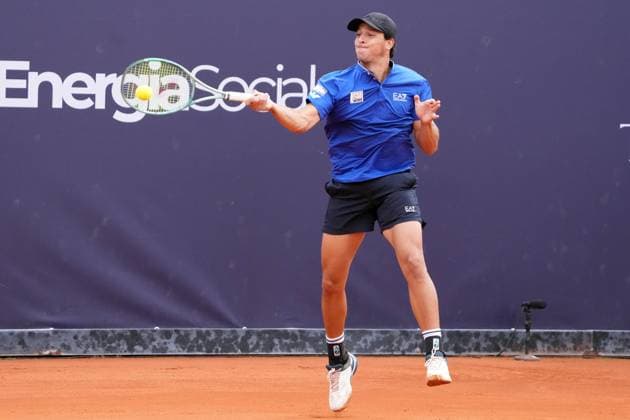 NAPLES, ITALY - MARCH 27 :Luciano Darderi during the ATP, Tennis Herren Challenger Tour match between Sumit Nagal (India )and Luciano Darderi (Italy)on March 27, 2025 in Naples, Italy Copyright: xFOTOAGENZIAx