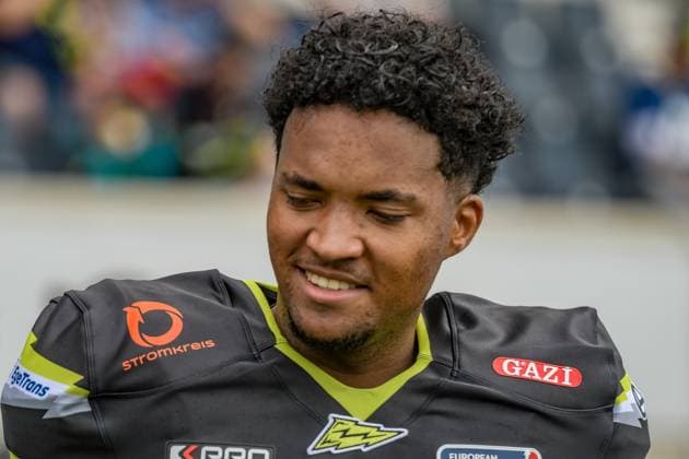 Lenny Krieg Stuttgart Surge, 34 , Stuttgart Surge vs Rhein Fire, American Football, European League of Football, Semi Final, Season 2024, 08 09 2024, Stuttgart GAZI Stadion Waldau Germany Copyright: xFootxBowl JUSTxSHOTSx