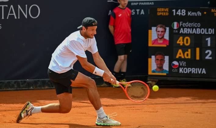 Federico Arnaboldi (Ita) during the match ATP, Tennis Herren Challenger Napoli Mens S Singles quarter on March 28, 2024 at Tennis Club in Napoli, Italy  Copyright: xAndreaxRosito IPAxSportx xipa-agency.netx xx IPA_55818838 IPA_Agency_IPA55818838