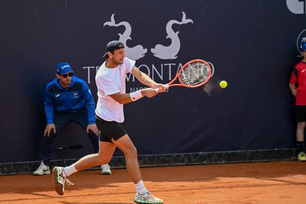 TENNIS - Eventi nazionali - Tennis Napoli Cup Federico Arnaboldi (Ita) during the match ATP, Tennis Herren Challenger Napoli Mens S Singles quarter on March 28, 2024 at Tennis Club in Napoli, Italy Napoli Italy  Copyright: xIPAxSport ABACAx