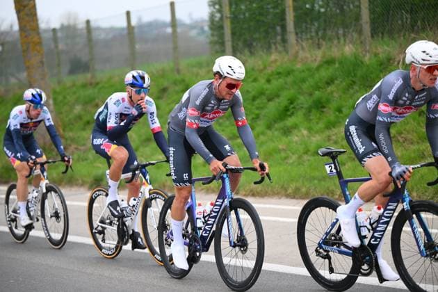 E3 Saxo Classic 2025 Cycling Race Harelbeke, Belgium - March 28 : Dillier Silvan6H (SUI) of Alpecin - Deceuninck in action during the Men Elite UCI World Tour 68th E3 Saxo Classic cycling race of 208 kms with start in Harelbeke and finish in Harelbeke on March 28, 2025 in Harelbeke, Belgium, 28 03 2025 ( Motordriver Kenny Verfaillie - Harelbeke Belgium  Copyright: xVincentxKalutx