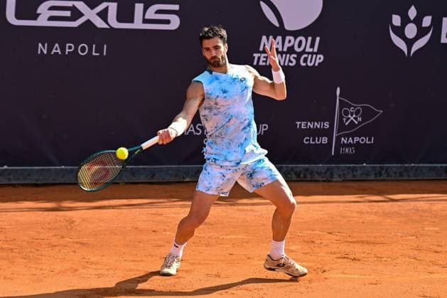 Andrea Pellegrino during the match ATP, Tennis Herren Challenger Napoli Mens S Singles quarter on March 28, 2024 at Tennis Club in Napoli, Italy  Copyright: xAndreaxRosito IPAxSportx xipa-agency.netx xx IPA_55825300 IPA_Agency_IPA55825300
