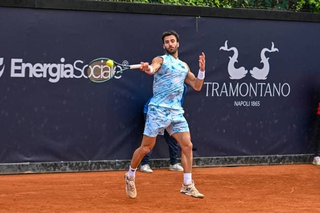 TENNIS - Eventi nazionali - Tennis Napoli Cup Andrea Pellegrino during the match ATP, Tennis Herren Challenger Napoli Mens S Singles quarter on March 28, 2024 at Tennis Club in Napoli, Italy Napoli Italy  Copyright: xIPAxSport ABACAx