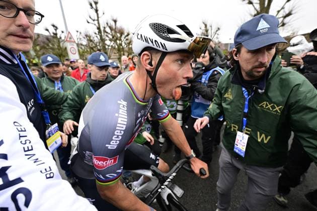 Dutch Mathieu van der Poel of Alpecin-Deceuninck and pictured after the E3 Saxo Bank Classic one day cycling race, 208,8 km from and to Harelbeke, on Friday 28 March 2025. DIRKxWAEM  x116561704x