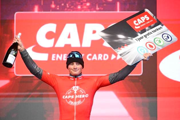E3 Saxo Classic 2025 Cycling Race Harelbeke, Belgium - March 28 : Van Der Poel Mathieu (NED) of Alpecin - Deceuninck on the podium during the Men Elite UCI World Tour 68th E3 Saxo Classic cycling race of 208 kms with start in Harelbeke and finish in Harelbeke on March 28, 2025 in Harelbeke, Belgium, 28 03 2025 ( Motordriver Kenny Verfaillie - Harelbeke Belgium  Copyright: xPeterxDexVoechtx