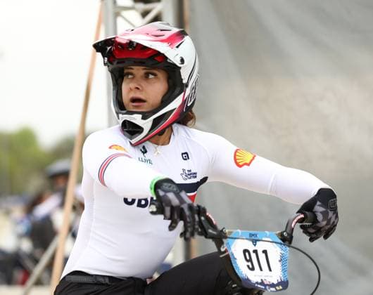 March 28, 2025, Verona, Veneto, Italy: Tokyo 2020 Olympic Champion BETHANY SHRIEVER 911 of Great Britain in the UEC BMX European Cup Round 1 in Verona, Italy Verona Italy - ZUMAc179 20250328_zep_c179_011 Copyright: xMickaelxChavetx