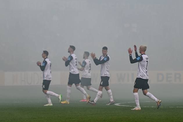 GER, 2 BL, SSV Ulm 1846 vs SV Darmstadt 98 28 03 2025, Donaustadion, Ulm, GER, 2 BL, SSV Ulm 1846 vs SV Darmstadt 98, in the picture from the Ulm fan block smoke billows over the pitch nordphotoxGmbHx xHafner nph00200