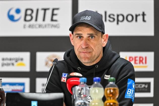GER, 2 BL, SSV Ulm 1846 vs SV Darmstadt 98 28 03 2025, Donaustadion, Ulm, GER, 2 BL, SSV Ulm 1846 vs SV Darmstadt 98, in the picture Robert Lechleitner SSV Ulm , press conference after the match nordphotoxGmbHx xHafner nph00200