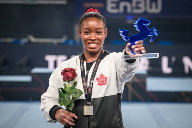 Bilder des Jahres 2025, Sport 03 März Sport Themen der Woche KW13 Sport Bilder des Tages Gabrielle Black (CAN) - Siegerin im Mehrkampf mit 51.200 Punkten 40. EnBW DTB Pokal, 28.03.2025, Stuttgart (Porsche Arena), GER 40. EnBW DTB Pokal, 28.03.2025, Stuttgart (Porsche Arena), GER Stuttgart *** Gabrielle Black CAN all-around winner with 51,200 points 40 EnBW DTB Pokal, 28 03 2025, Stuttgart Porsche Arena , GER 40 EnBW DTB Pokal, 28 03 2025, Stuttgart Porsche Arena , GER Stuttgart Copyright: xSandyxDinkelackerx EP_SDR