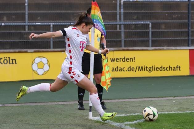 28 03 2025, xsscx, women soccer, 1 FC Köln FC Carl Zeiss Jena, 1 Fußball Bundesliga, Franz Kremer Stadion, Saison 2024 2025 Martyna Wiankowska 1 FC Köln 26 DFB regulations prohibit any use of photographs as image sequences and or quasi video Nordrhein Westfalen Germany