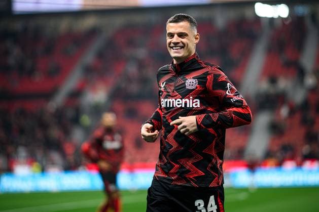 LEVERKUSEN, GERMANY - 28 MARCH, 2025: Granit Xhaka - Bundesliga, matchday 27. The match Bayer Leverkusen vs. Vlf Bochum at BayArena  Copyright: xVITALIIxKLIUIEVx